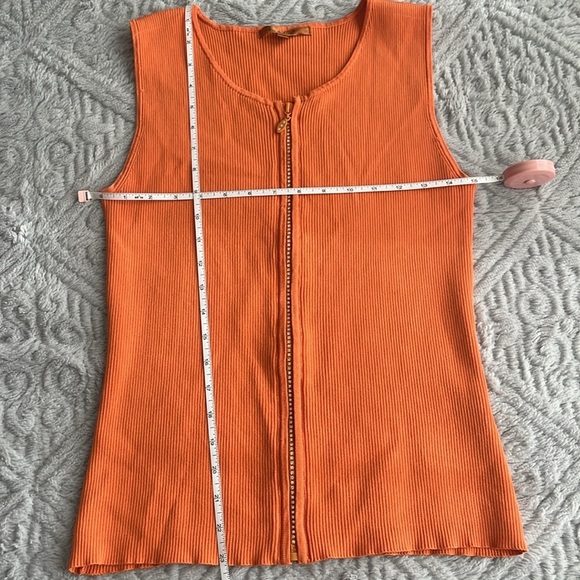 BELLDINI Orange blinged Zip-Front Ribbed Tank Top XL y2k going out top b… - Picture 5 of 5